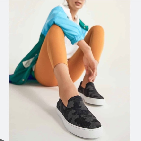 Rothy’s The Original Slip On Sneaker Shoe Grey Camo Gray Camouflage Retired 8.5 - Picture 3 of 16